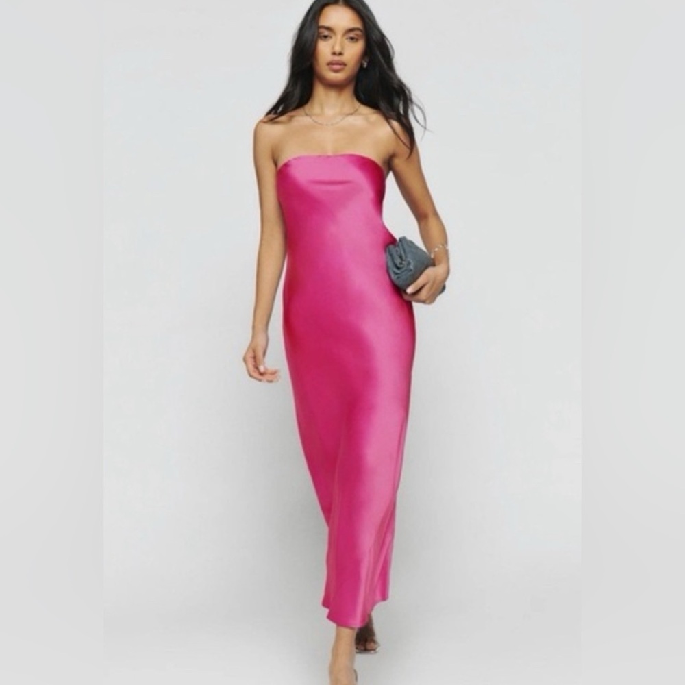 Reformation Strapless Pink Dress